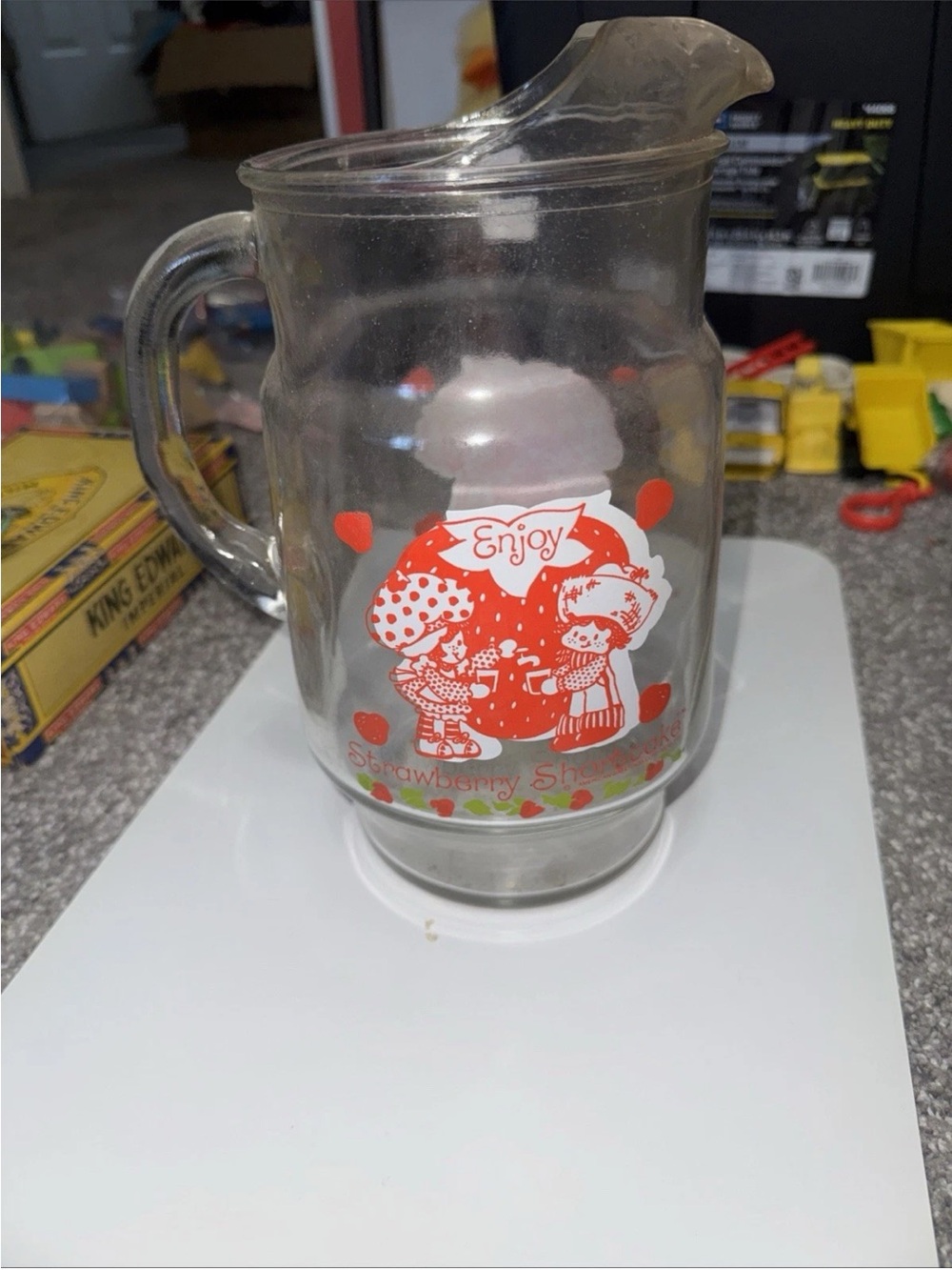 Enjoy Red Glass Pitcher